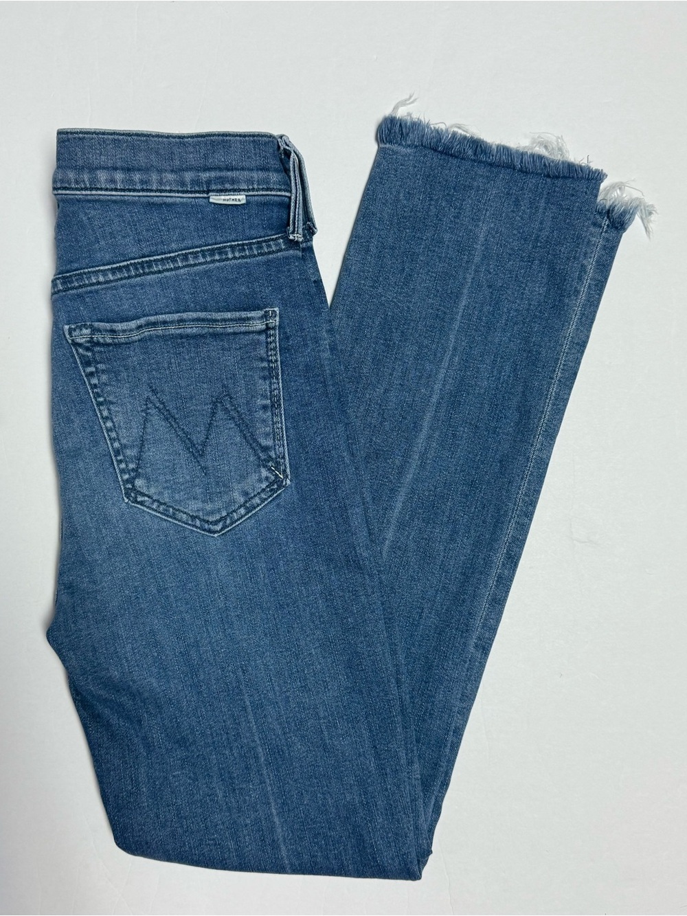 MOTHER The Mid Rise Dazzler Ankle Fray Jeans We The Animals wash size 26
